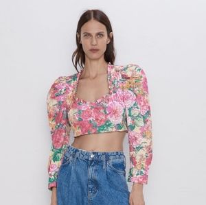 Zara floral crop top